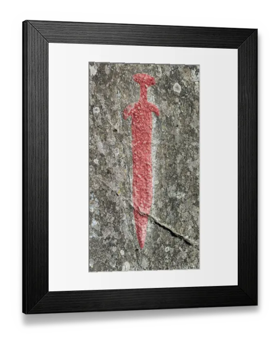 Framed Print : Rock engraving, Bronze age 1800-500 B