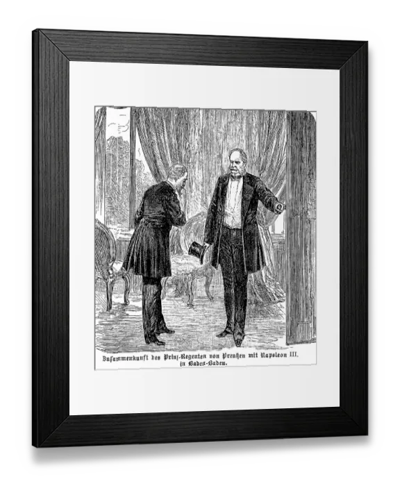 Framed Print : Meeting of the Prince Regent of Prussia with Napoleon III in Baden-Baden Framed Print : Meeting of the Prince Regent of Prussia with Napoleon III in Baden-Baden