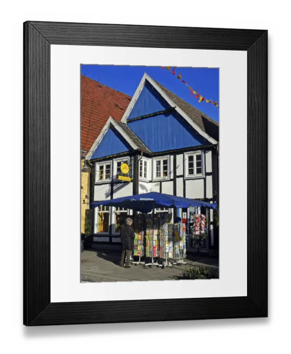Framed Print : Shop, half-timbered house, Rietberg