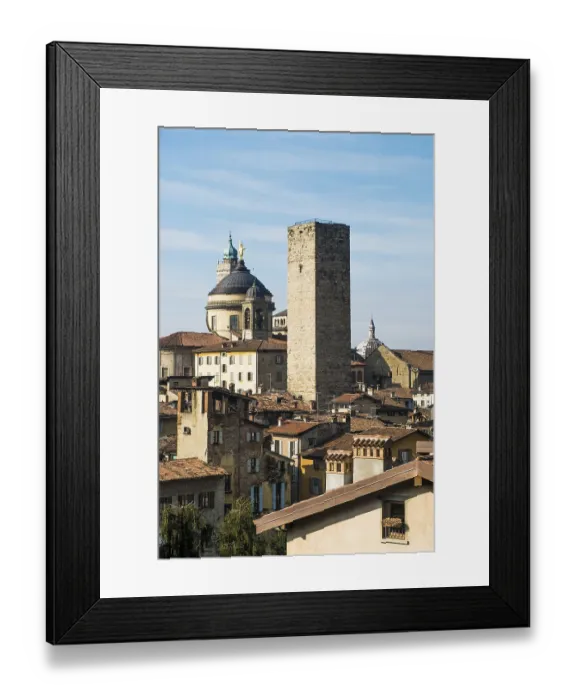 Framed Print : Cityscape, Bergamo, Lombardy, Italy Framed Print : Cityscape, Bergamo, Lombardy, Italy
