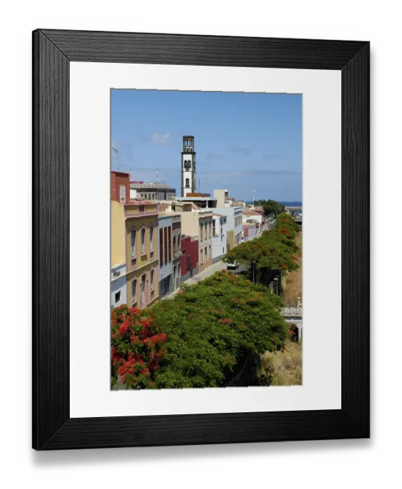 Framed Print : Barranco de Santos and churchtower N