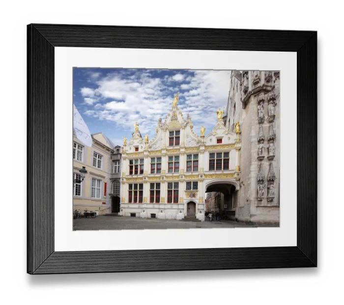 Framed Print : Bruges, medieval facades of the Chancery (Court of Justice)