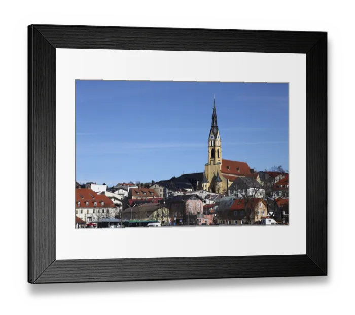 Framed Print : Historic centre with the Maria Himmelfahrt parish church