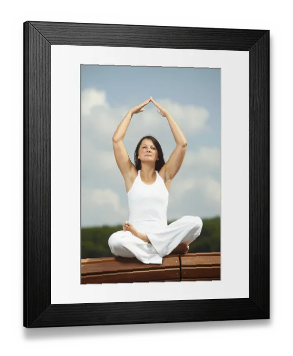 Framed Print : Yoga Half Lotus Pose