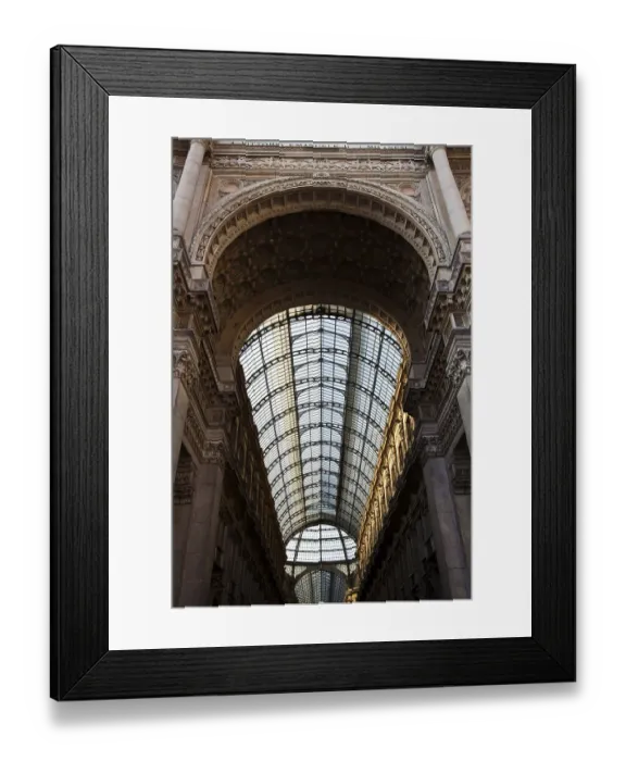 Framed Print : The Galleria Vittorio Emanuele II is a covered double arcade formed of two glass-vaulted arcades at right angles