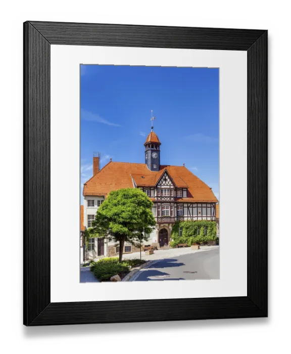 Framed Print : View of Gernrode Town Hall in the Harz Mountains Framed Print : View of Gernrode Town Hall in the Harz Mountains