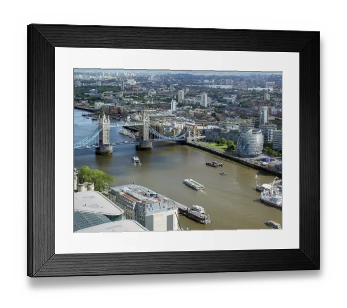 Framed Print : View of Tower Bridge and City Hall in London Framed Print : View of Tower Bridge and City Hall in London
