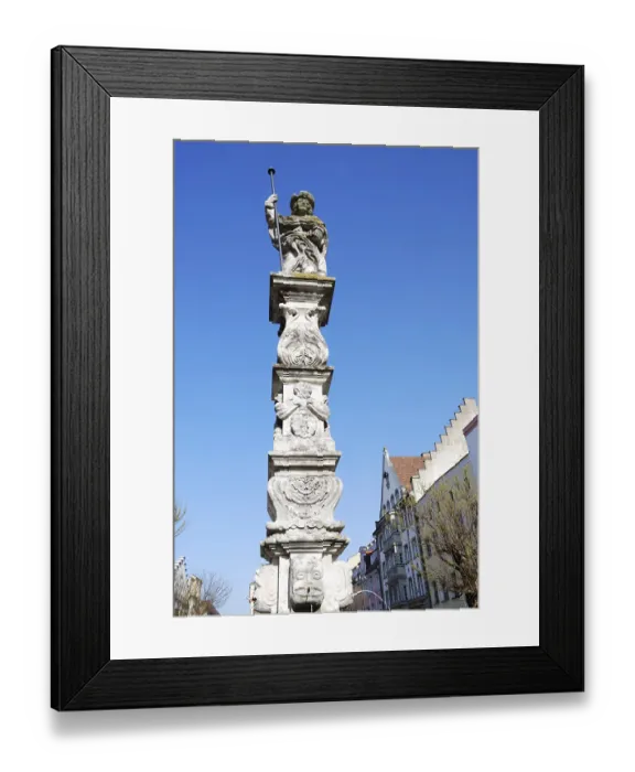 Framed Print : Sculpture of a guard in the center of Straubing (Bavaria) (Germany)