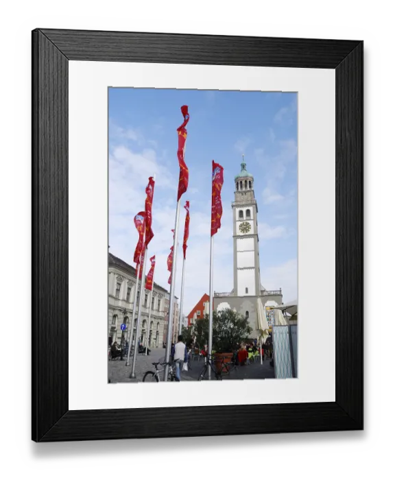 Framed Print : AUGSBURG, GERMANY, APRIL 16: City centre of Augsburg on April 16
