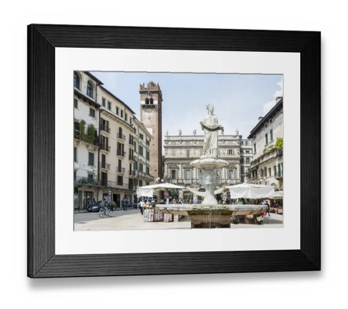 Framed Print : VERONA, ITALY, APRIL 23: Tourists at the historic center of Verona Framed Print : VERONA, ITALY, APRIL 23: Tourists at the historic center of Verona