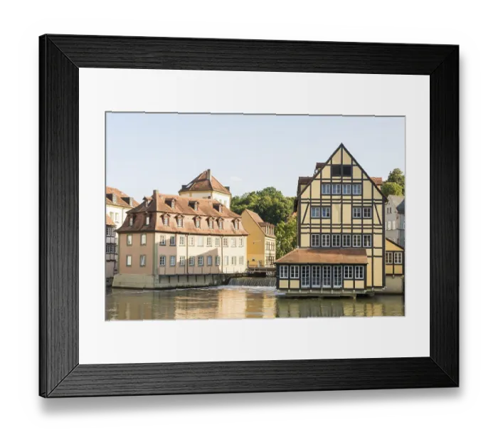 Framed Print : Old town at the river Regnitz in Bamberg Framed Print : Old town at the river Regnitz in Bamberg