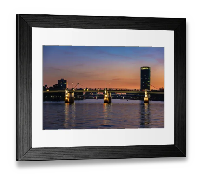 Framed Print : The Main River in Frankfurt Germany at night Framed Print : The Main River in Frankfurt Germany at night