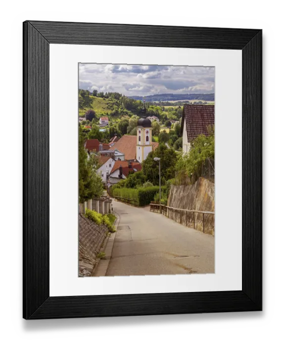 Framed Print : Altmannstein village in the Altmuehltal valley (Bavaria) (Germany)