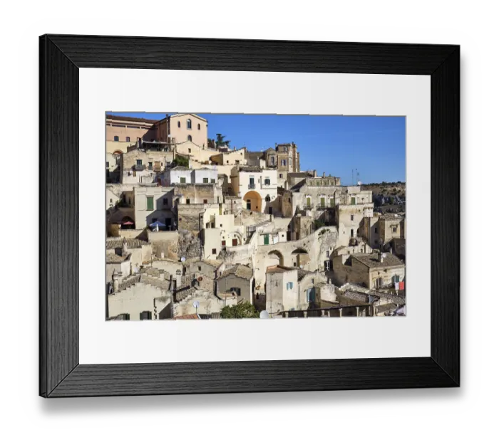Framed Print : The ancient houses of Matera in southern Italy