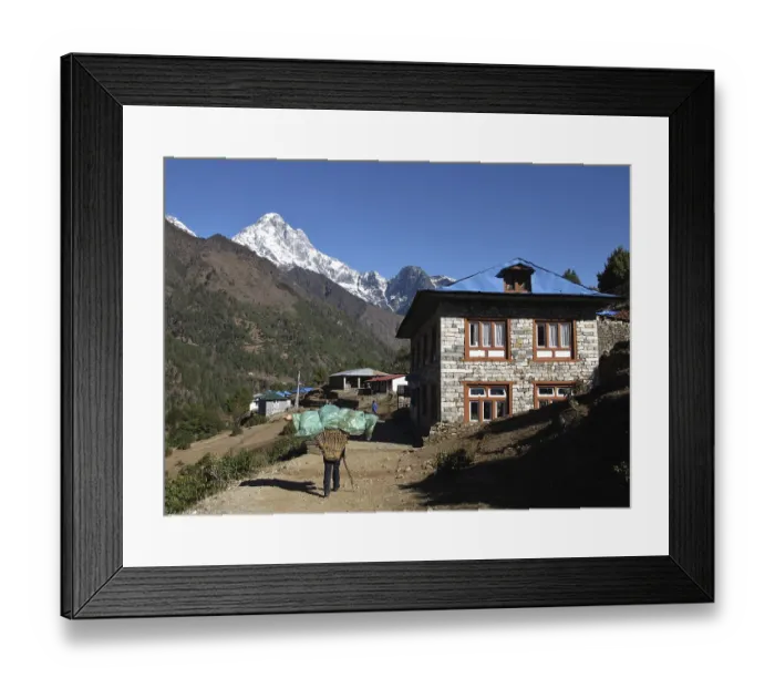 Framed Print : Scenery on the way from Lukla to Namche Bazar