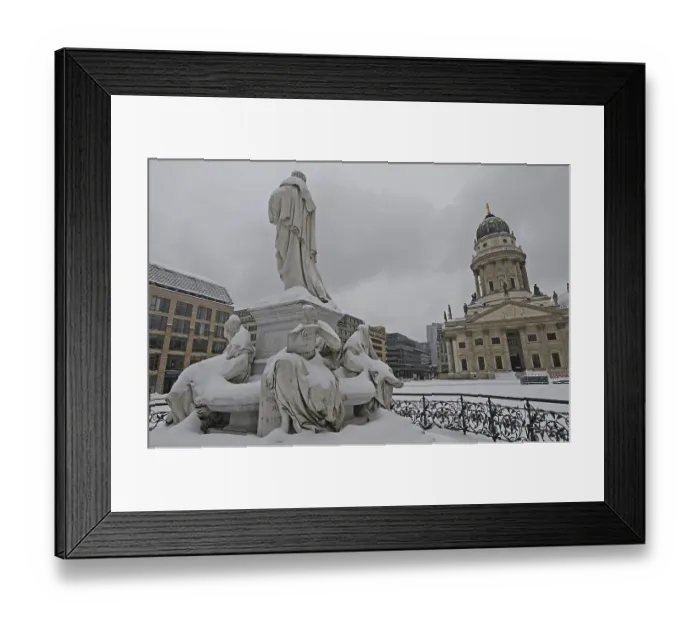 Framed Print : Schiller Monument by Reinhold Begas in front of the concert hall (formerly Schauspielhaus)