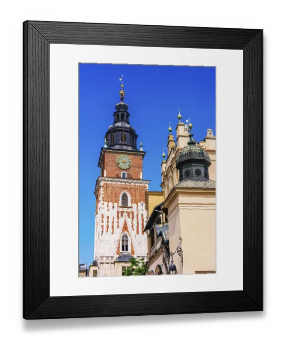 Framed Print : Main Market Square with Town Hall Tower and Cloth Hall in Old Town of Krakow