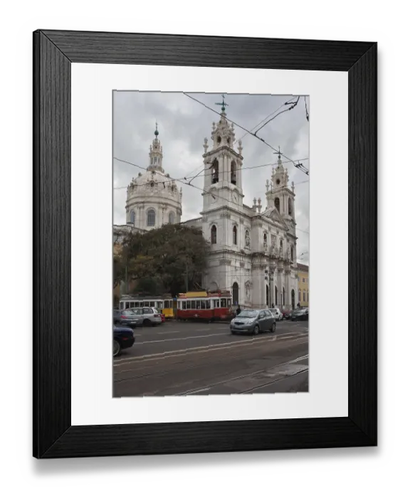 Framed Print : Estrela Basilica in Lisbon, Portugal