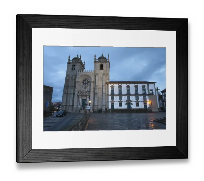 Framed Print : Porto Cathedral at dusk in Portugal