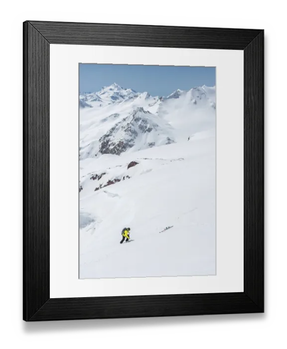 Framed Print : Winter snow covered mountain peaks in Caucasus Framed Print : Winter snow covered mountain peaks in Caucasus