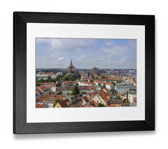 Framed Print : High angle view at the Hanseatic city Rostock