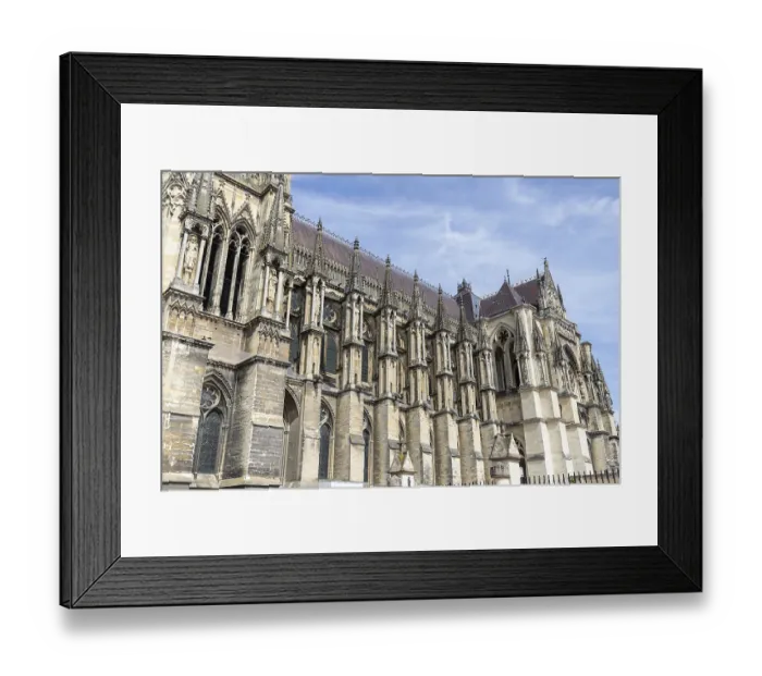 Framed Print : View at a part of cathedral Notre Dame in Reims Framed Print : View at a part of cathedral Notre Dame in Reims