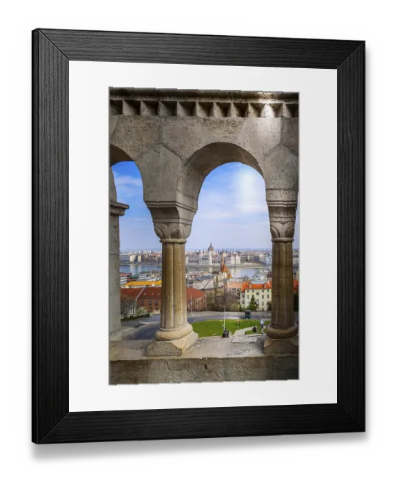 Framed Print : Budapest, Hungary panorama with Hungarian Parliament