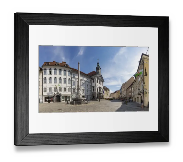Framed Print : A panorama picture of the Town Square of Ljubljana