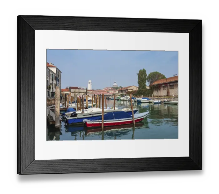 Framed Print : Historic buildings in the historic centre of Venice in Italy