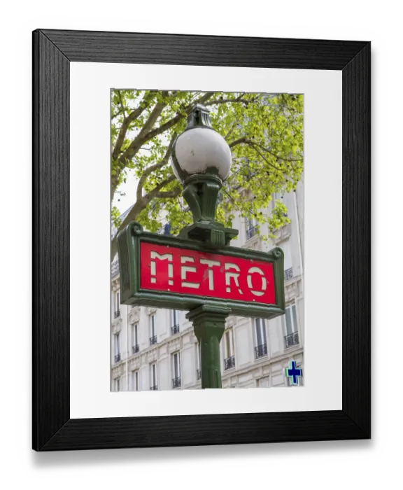 Framed Print : Metro sign in Paris Framed Print : Metro sign in Paris