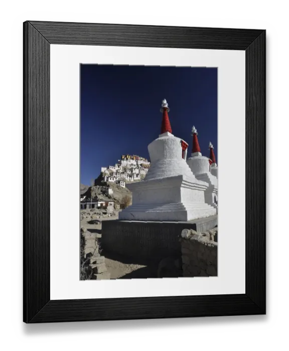 Framed Print : View of the Thiksey monastery in India from the distance