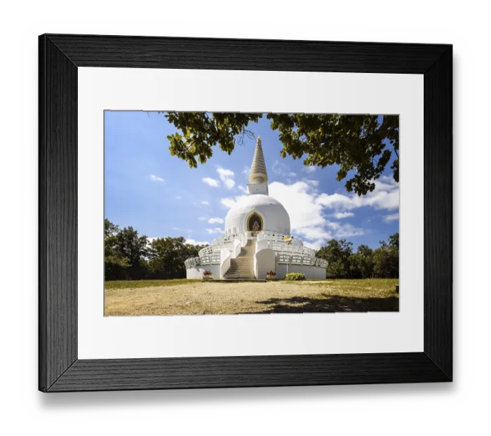 Framed Print : White Peace Stupa Zalaszanto