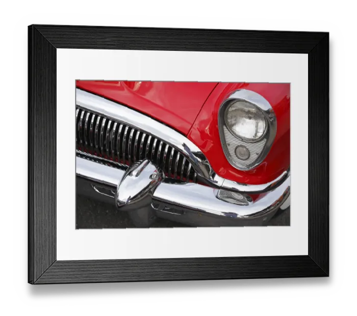 Framed Print : Detail of a vintage car, Province of Quebec