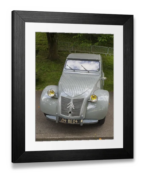 Framed Print : Citroen 2 CV, grey, Oldtimermeeting