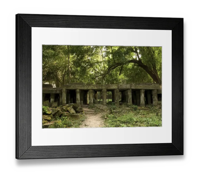 Framed Print : Scenic ancient Cambodian ruins in the jungle Framed Print : Scenic ancient Cambodian ruins in the jungle
