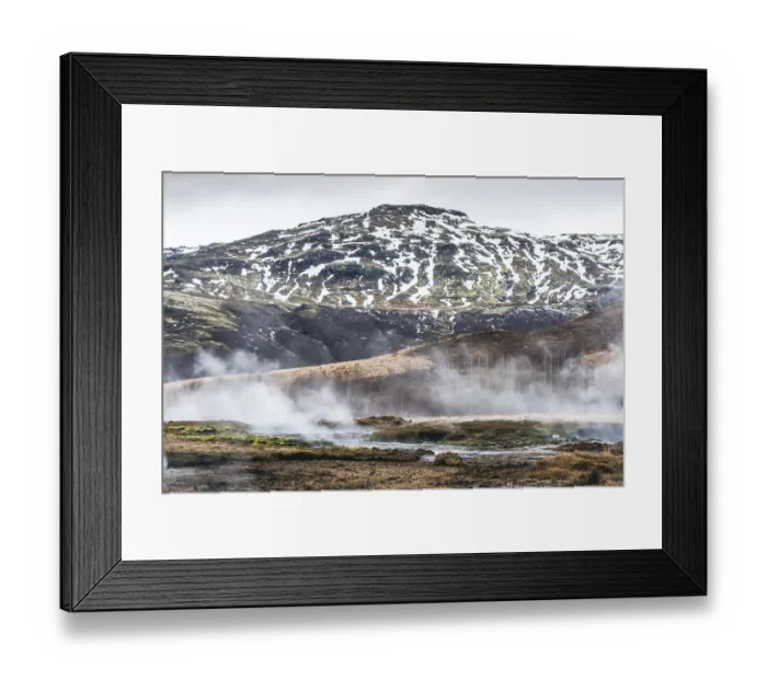Framed Print : Geothermal river at a mountain in Iceland