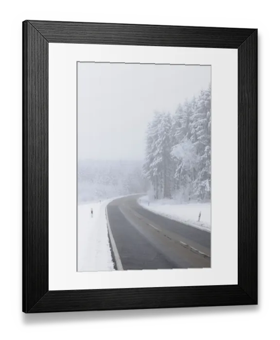 Framed Print : Road in winter, Swabian Alb, Baden-Wuerttemberg