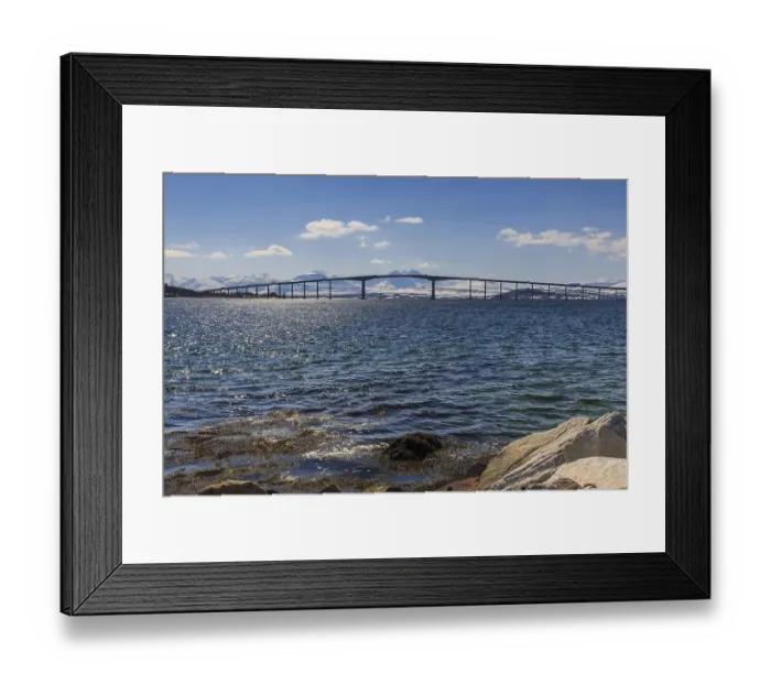 Framed Print : Sandnessund bridge over the Sandnessund in backlight Framed Print : Sandnessund bridge over the Sandnessund in backlight