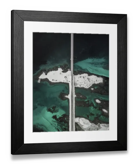 Framed Print : Road across the fjord, Gimsoy, Lofoten