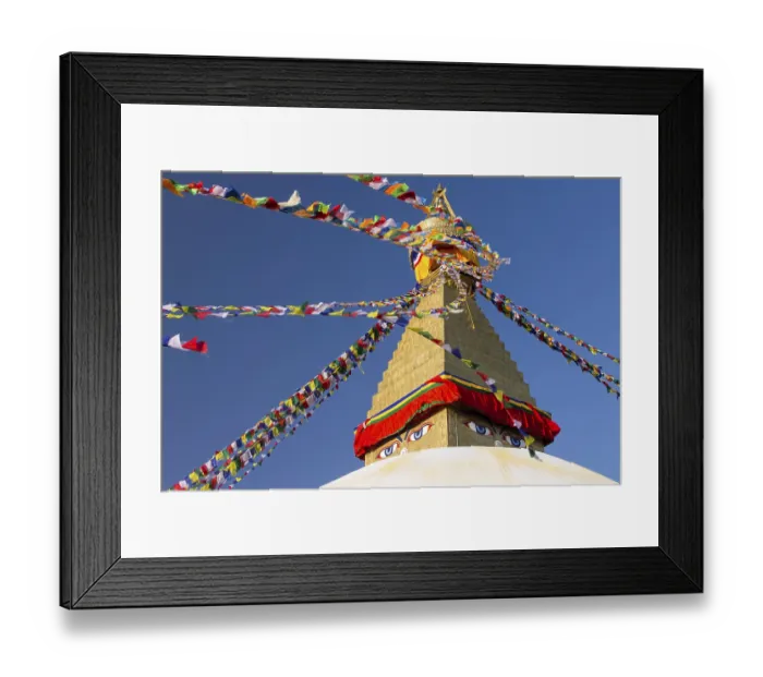 Framed Print : Dome and golden tower of Boudhanath