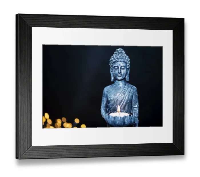 Framed Print : Netherlands. October 2022.buddha statue in calm rest pose