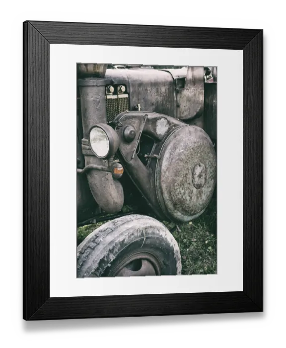 Framed Print : Tractor Oldtimer Sepia