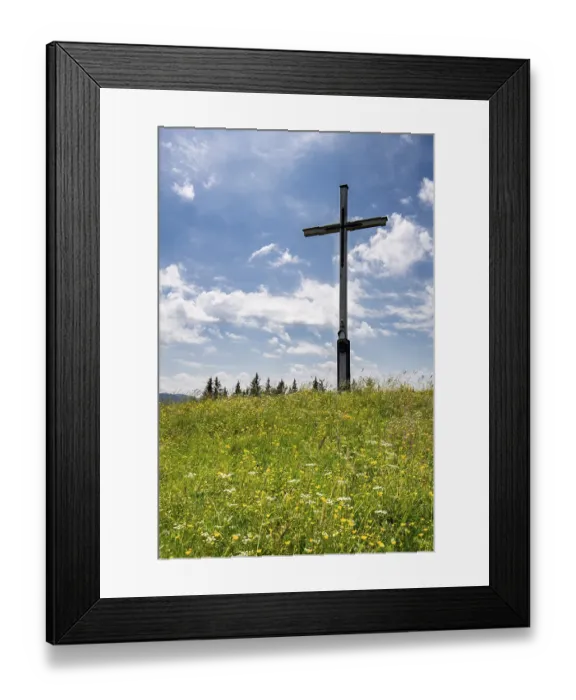 Framed Print : Summit cross on the Rechelkopf, Bavaria