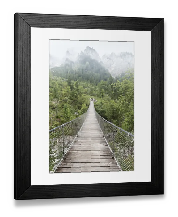Framed Print : Suspension bridge in Klausbachtal Framed Print : Suspension bridge in Klausbachtal