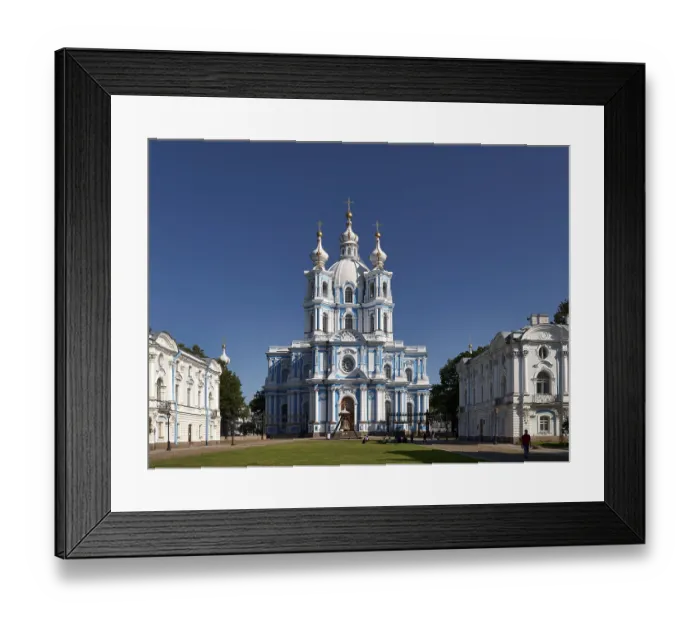 Framed Print : St. Petersburg Russia. Smolny Convent or Smolny Convent of the Resurrection is located on Ploschad Rastrelli Framed Print : St. Petersburg Russia. Smolny Convent or Smolny Convent of the Resurrection is located on Ploschad Rastrelli