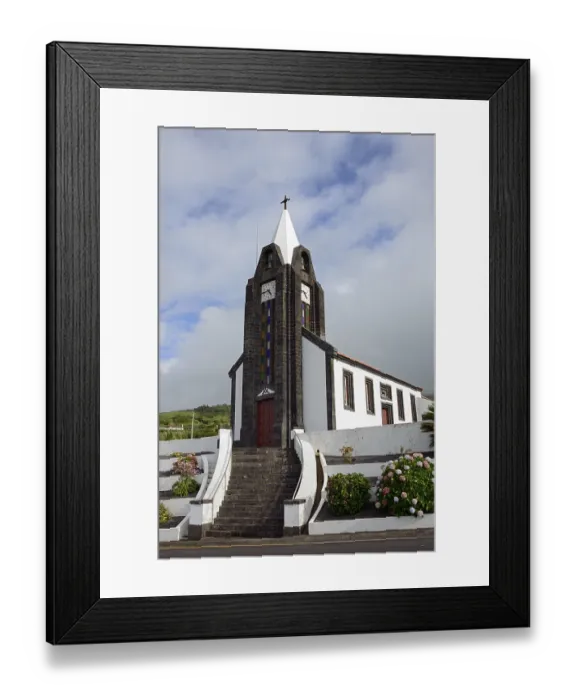 Framed Print : Church, Ribeira Funda, Faial, Azores, Portugal