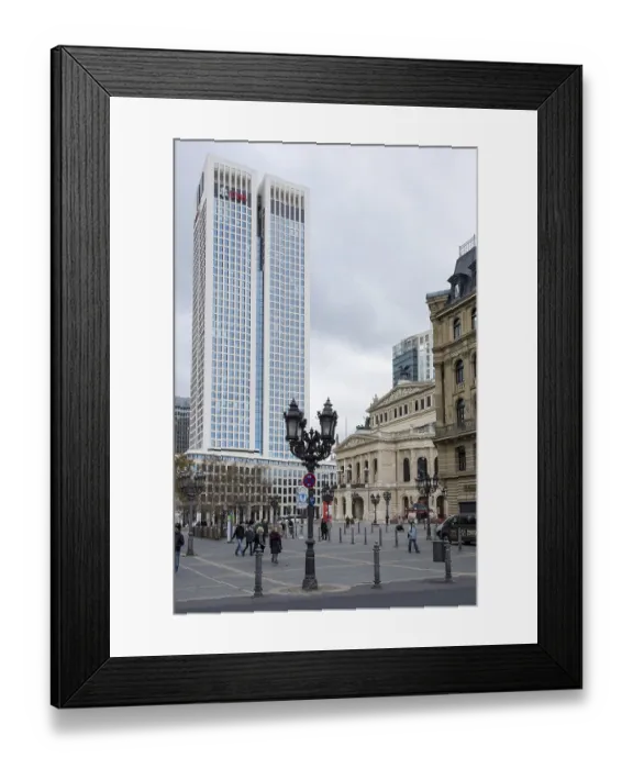 Framed Print : FRANKFURT, GERMANY, NOVEMBER 24: Tourists at the opera tower in Frankfurt Framed Print : FRANKFURT, GERMANY, NOVEMBER 24: Tourists at the opera tower in Frankfurt