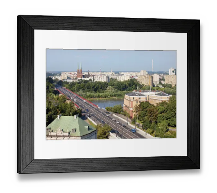 Framed Print : Cityscape of Warsaw, Poland, Slasko-Dabrowski bridge Framed Print : Cityscape of Warsaw, Poland, Slasko-Dabrowski bridge