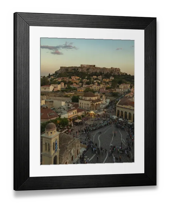Framed Print : A picture of Monastiraki Square overlooked by the Acropolis of Athens