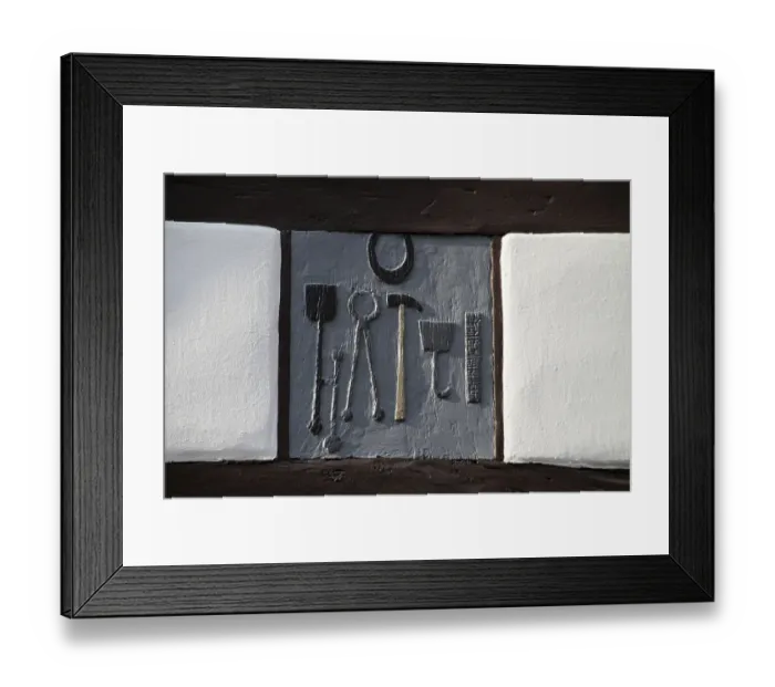 Framed Print : Half-timbered detail in Schwalenberg (forging tool)